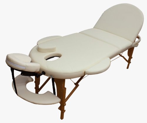 Table de Massage Pro Luxe, pliante Confort, ovale, beige
