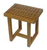 Solid Teak Grate Shower Stool, Bench