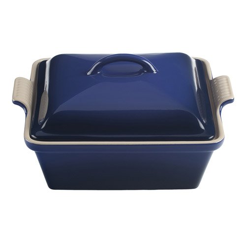 Le Creuset Stoneware 2-1/2-Quart Covered Square Casserole, Cobalt