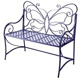 Outdoor Garden Bench with Butterfly Back in Hydrangea Finish