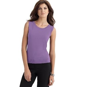 Buy August Silk Sweater, Stretch Silk Scoop Neck Shell by August Silk