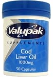 Valupak Cod Liver Oil Capsules High Strength 1000mg 30 Capsules