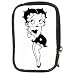 Compact Digital Camera Leather Case of Vintage Art Deco Betty Boop in Black & White
