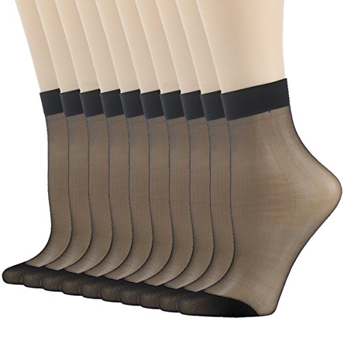 INCHER Women's Durable 10,20 Pairs Pack Ankle High Sheer Short Socks