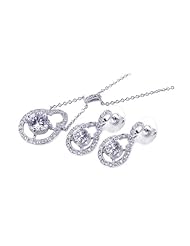 Nickel Free Sterling Silver Pendant & Earring Sets CZ Centered Set