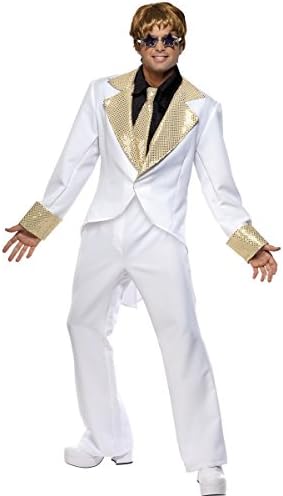 Smiffys Retro 70s Disco White Suit Mens Travolta Halloween Costume Medium