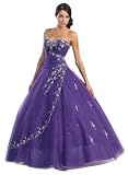 Ball Gown Formal Prom Wedding Dress #586 (8, Purple)
