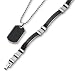 Jewelry : Stainless Steel Black Carbon Fiber Necklace and Bracelet Set