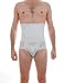 Underworks Zip-N-Trim Support Brief Girdle for Men with 8-inch Powerband Small Black