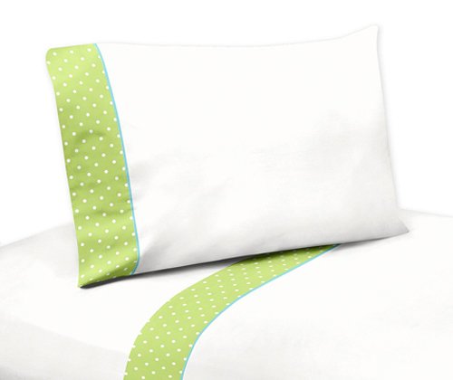 3 pc Twin Sheet Set for Turquoise and Lime Hooty Owl Bedding Collection by Sweet Jojo Designs