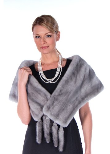 Mink Stole - Natural Pearl Grey Mink Stole