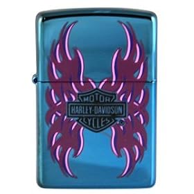 Zippo Lighter Harley Davidson Wings Sapphire