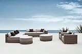 IMAGE OF 7pc Avlona Outdoor Wicker Sectional Sofa Set w/Coffee Brown Finish