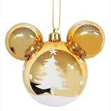 07X'mas ボールミッキー 60ｍｍ もみの木柄ゴールド3個セット