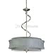Nuvo 60/2885 Three Light Pendant With Grey Fabric Shade And Frosted Diffuser, Brushed Nickel