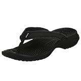  : Crocs Women's Capri Canvas Thong,Black/Black,6 M