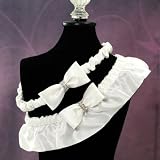 Silk Wedding Garter with Rhinestones in White