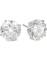 10k Gold Swarovski Zirconia Stud Earrings (3 cttw)