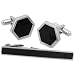 Coperture Nere by Enrico Pardini silver metal clip and cufflinks