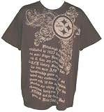 Mens Pittsburgh Steelers Team History Script Slim Fit Tshirt
