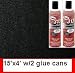 2 (313) Glue+ 15ft *48 W Polymat Black Speaker Box Carpet Truck Car Trunk Liner, Dash Cover, Interior Headliner Carpet / Home Wall Decor