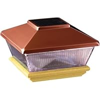 Copper Top Solar LED Light 6 x 6 Post Caps for Bridges, Fences, Decks, and Posts