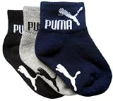 Puma - Puma Baby Boy Solid Gripper Socks- 3 Pack(Infant to Baby)