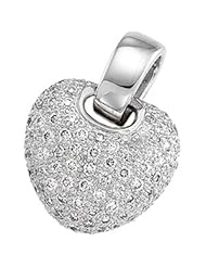 Diamond Heart Pendant 14K White Gold 1 Ct Tw