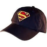  : Superman Black Baseball Cap with Yellow Felt Logo