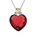 XPY Sterling Silver and 14k Yellow Gold Created Ruby Heart Pendant, 18"