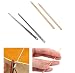ZHONGJIUYUAN 4 Piece Leather Needle Kit Leather 2-Prong Lacing Needle and Brass Round Oblate Head Threaded Lacing Needle, Stitching Needles