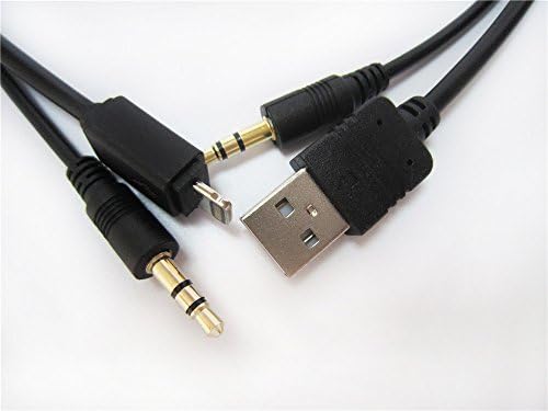 SITEK ® For BMW &amp; MINI Cooper Y cable iPod IPHONE 6,IPHONE 6 PLUS, iPhone 5 5S 5C iPad Lightning Cable cord to USB &amp; 3.5mm AUX Cable adapter Lead Wire,