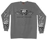 Hot Leathers Charcoal XX-Large Bad Scratch Long Sleeve Biker T-Shirt