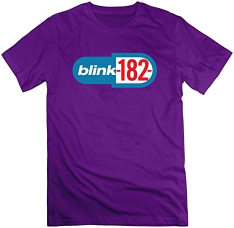 Men Top Clothing Casual Blink 182 Smiley Image Large With 100% Cotton Purple