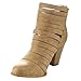 Mi Im Urban-04 Women's Rear Zipper Cut Out Strappy Stacked Chunky Ankle Booties