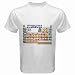 White T-Shirt of Chemistry Periodic Table of Elements with Graphic Representations of...