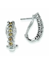 1.1 Carat 14K White Gold White & Champagne Diamond Earrings
