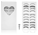 SHANY Cosmetics 10 Pairs of Different Reusable Natural Long False Eyelashes with Free Glue - Set#2