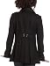Miss Sixty Women's Wool Double Breasted Peacoat Sculpted Waist Contrast Button Thread, Black, X-Small image 2