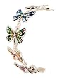 Antique Silvertone Multi Color Butterfly Magnetic Closure Bracelet Fashion Jewelry