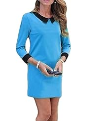 Shift Above the Knee Short Long Sleeves Spandex  Dress