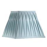 Laura Ashley SSF107 Fenn 7.5 in. Wide Square Clip On Chandelier Lamp Shade, Duck Egg Blue, B8860