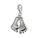 SilberDream 925 Sterling Silber Charm F��e Anh�nger f�r Armband Kette Ohrring FC3124