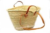 Market Basket with Four Leather Straps