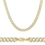 Solid 14k Two Tone Gold Cuban Curb Chain Necklace 3.1mm 16"