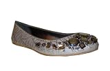 Coach Denisse Lurex Canvas Rhinestone Flat Silver Slipon Shoes 6.5