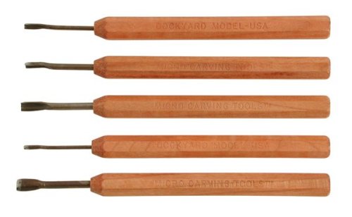 Dockyard 380-5000 Dockyard Micro Carving Gouges, 5 Piece Set