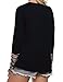 POGTMM Women Long Sleeve O-Neck Patchwork Casual Loose T-shirt Blouse Tops (S, Black)