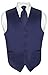 Men's Dress Vest & NeckTie Solid NAVY BLUE Color Neck Tie Set for Suit or Tux