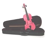 Crystalcello MV450MPK 4/4 Size Violin with Carrying Case + Bow + Accessories - Metallic Pink Color